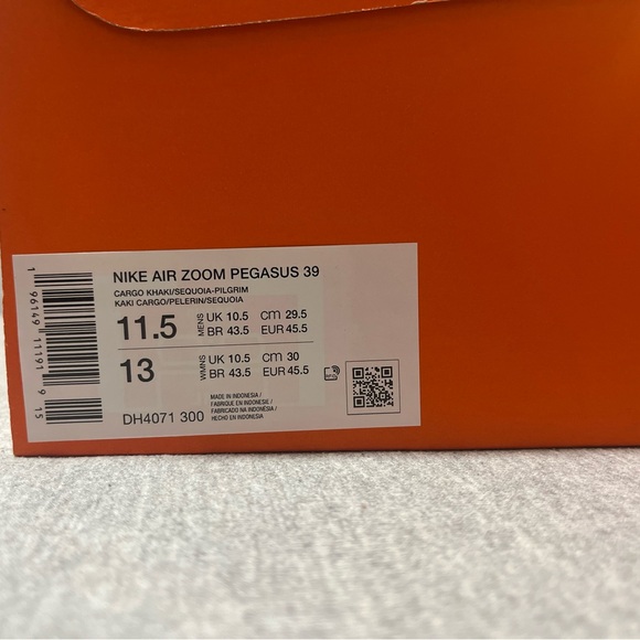 Nike Air Zoom Pegasus 39 Cargo Khaki Running Men's Shoe Size 11.5 DH4071-300 - Picture 11 of 11